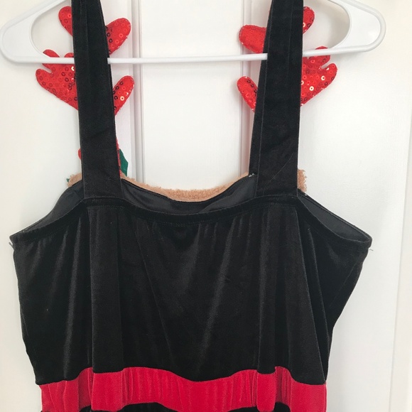 Christmas No Boundaries Reindeer Velvet 3D Print Jumpsuit Overalls Size L 11-13 - Picture 7 of 8